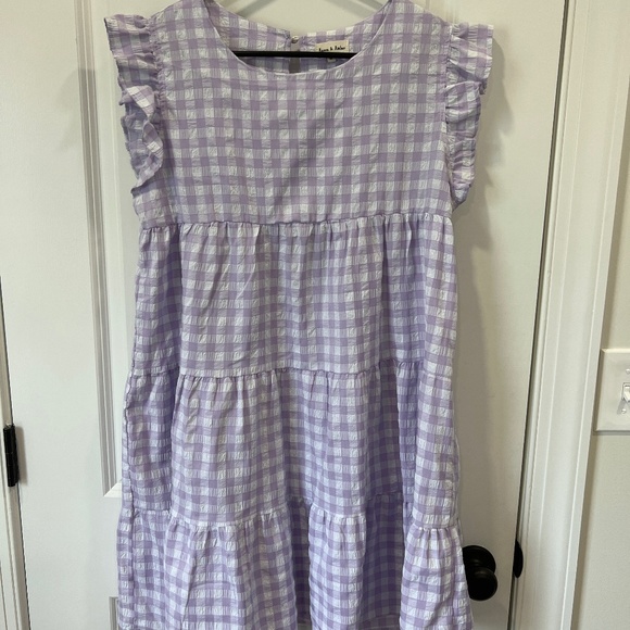Gingham purple dress - Picture 1 of 2